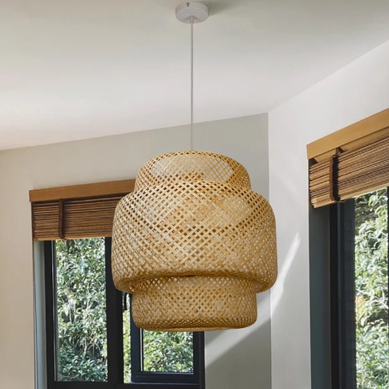 Chinese Style Loft Pendant Light Handmake Bamboo - Querencian
