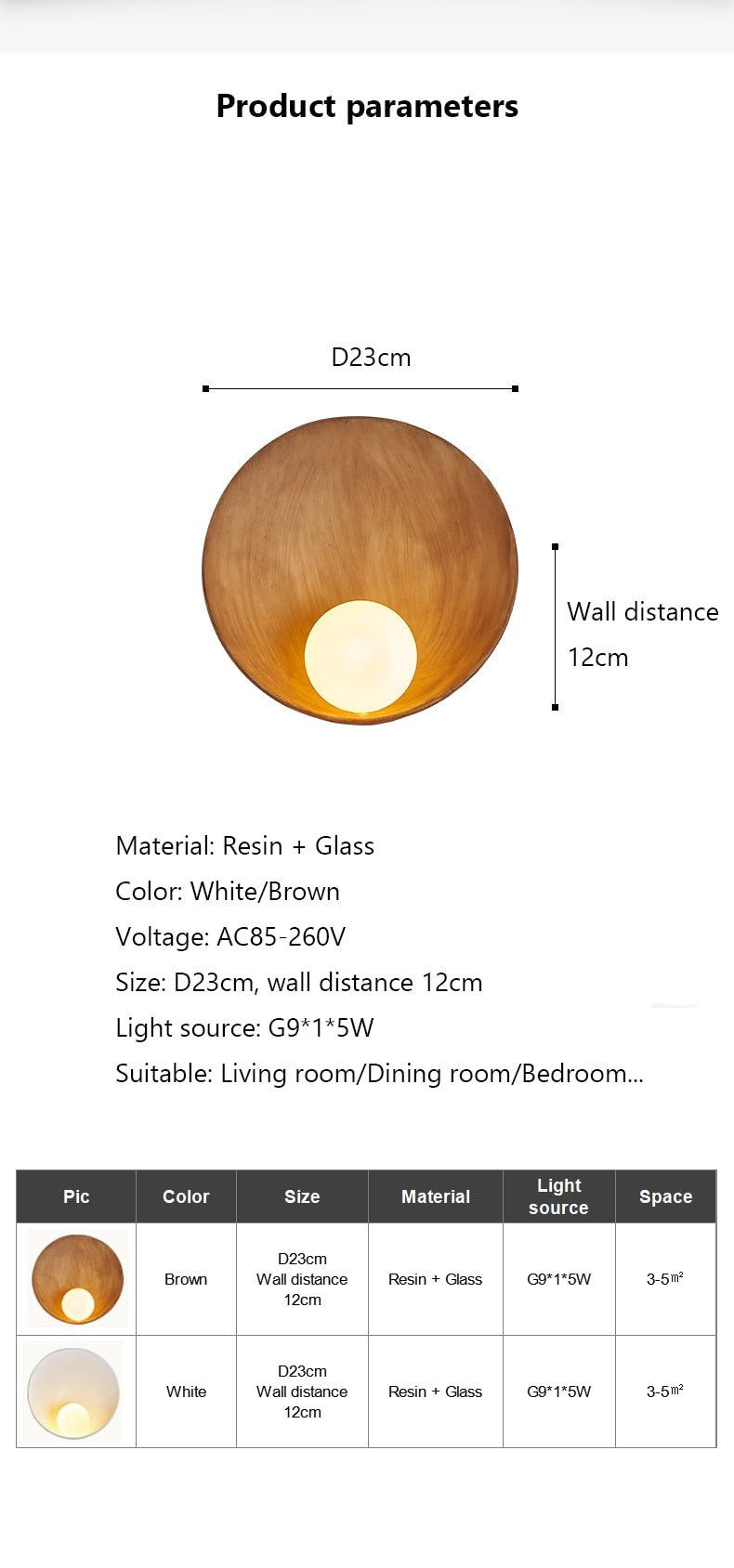 Chinese Style Shell Resin Wall-mounted Wall Lighting - Querencian