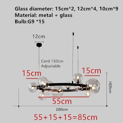 Clear Glass Bubble Ball Chandeliers For Dining Room - Querencian