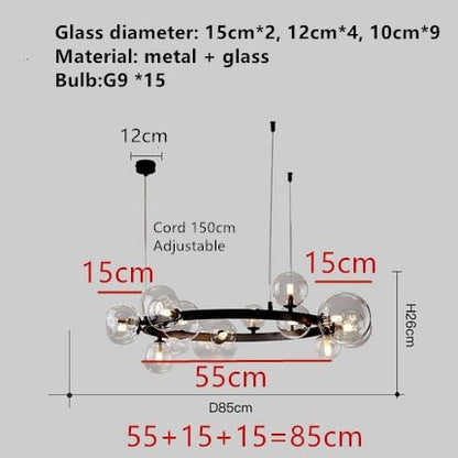 Clear Glass Bubble Ball Chandeliers For Dining Room - Querencian