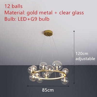 Clear Glass Bubble Ball Chandeliers For Dining Room - Querencian