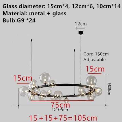 Clear Glass Bubble Ball Chandeliers For Dining Room - Querencian
