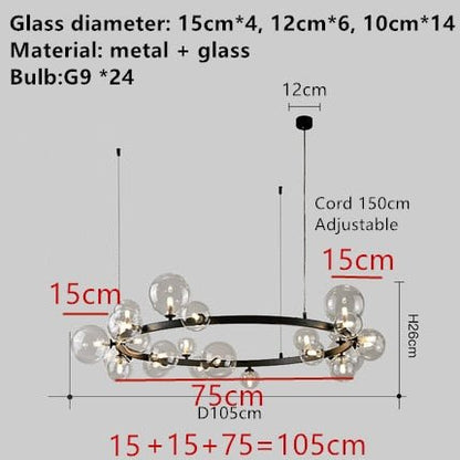 Clear Glass Bubble Ball Chandeliers For Dining Room - Querencian