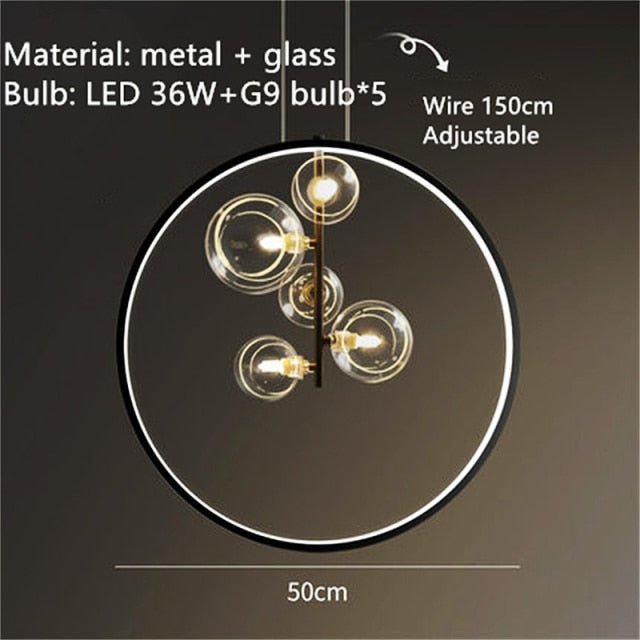 Clear Glass Bubble Ball Chandeliers For Dining Room - Querencian