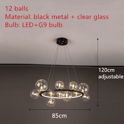 Clear Glass Bubble Ball Chandeliers For Dining Room - Querencian