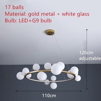 Clear Glass Bubble Ball Chandeliers For Dining Room - Querencian