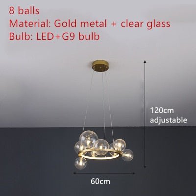 Clear Glass Bubble Ball Chandeliers For Dining Room - Querencian