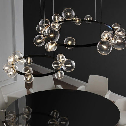 Clear Glass Bubble Ball Chandeliers For Dining Room - Querencian