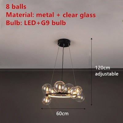 Clear Glass Bubble Ball Chandeliers For Dining Room - Querencian