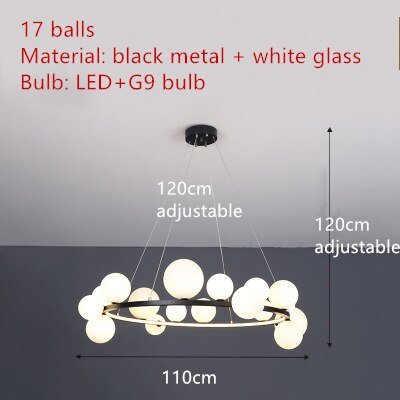 Clear Glass Bubble Ball Chandeliers For Dining Room - Querencian