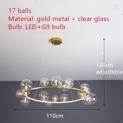 Clear Glass Bubble Ball Chandeliers For Dining Room - Querencian