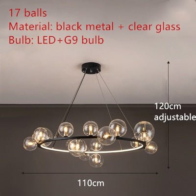 Clear Glass Bubble Ball Chandeliers For Dining Room - Querencian