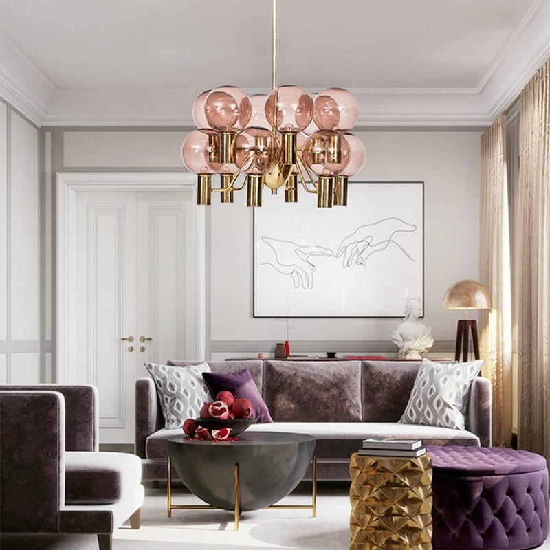 Colorful Art Decor Glass Ball Modern Chandelier Lighting - Querencian