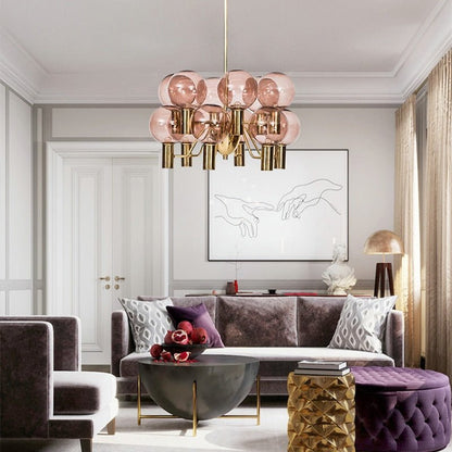 Colorful Art Decor Glass Ball Modern Chandelier Lighting - Querencian