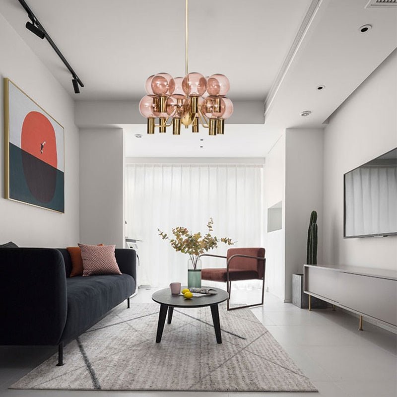 Colorful Art Decor Glass Ball Modern Chandelier Lighting - Querencian