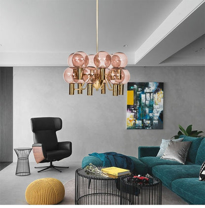 Colorful Art Decor Glass Ball Modern Chandelier Lighting - Querencian