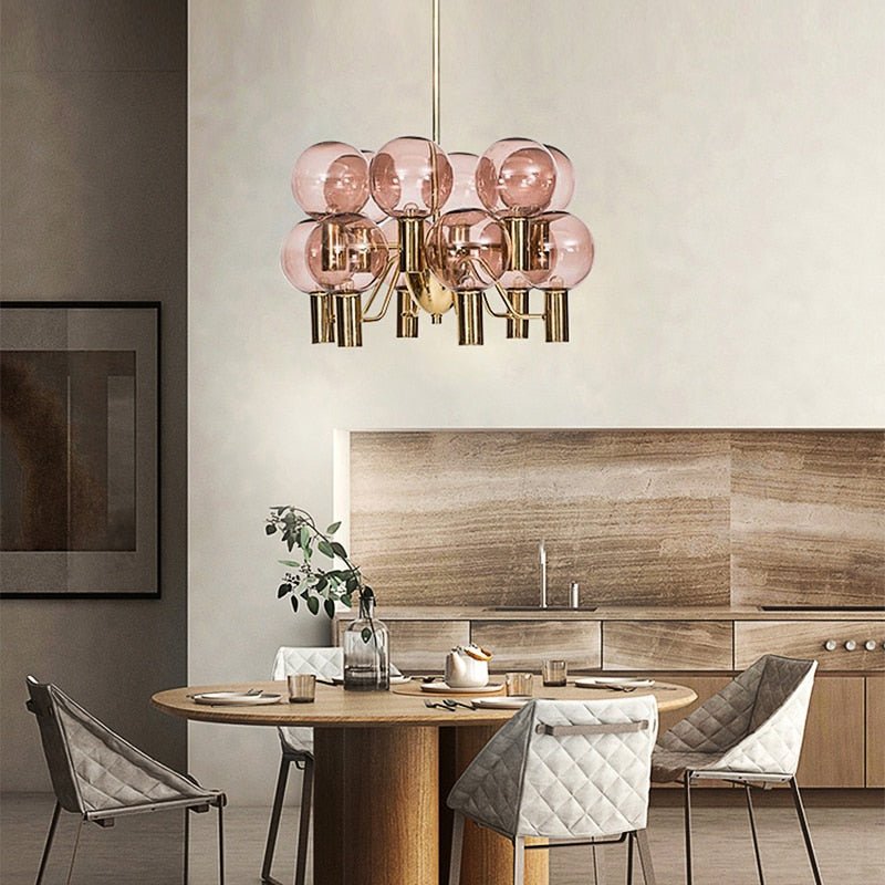 Colorful Art Decor Glass Ball Modern Chandelier Lighting - Querencian