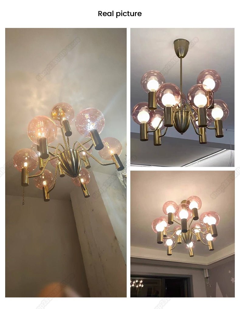 Colorful Art Decor Glass Ball Modern Chandelier Lighting - Querencian