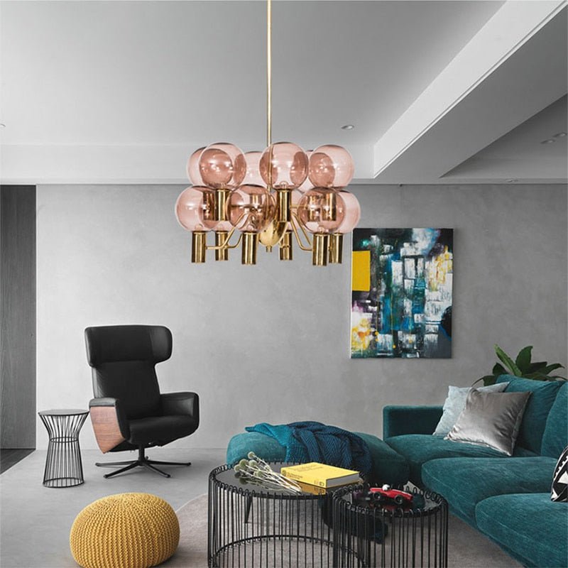 Colorful Art Decor Glass Ball Modern Chandelier Lighting - Querencian