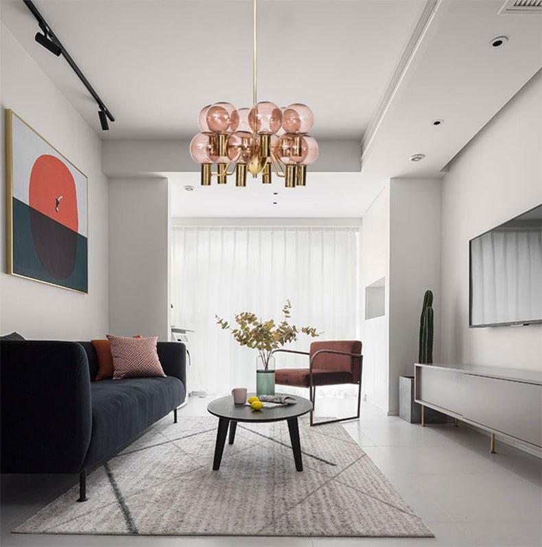 Colorful Art Decor Glass Ball Modern Chandelier Lighting - Querencian