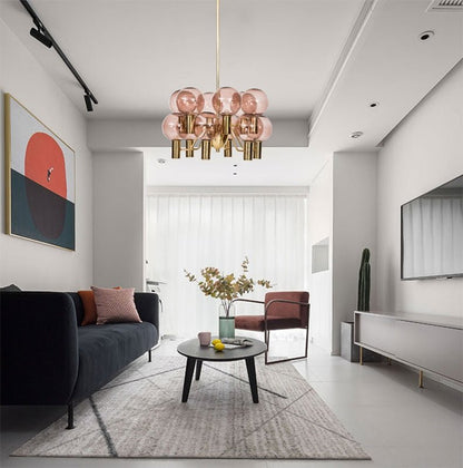 Colorful Art Decor Glass Ball Modern Chandelier Lighting - Querencian