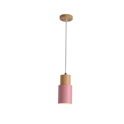Colorful Designer Nordic Wooden Wire Pendant Lights - Querencian