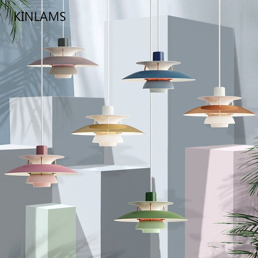 Colorful LED Umbrella Pendant Lights Fixtures - Querencian