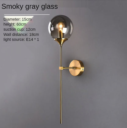 Creative Gold Glass Ball Wall Lamp - Querencian