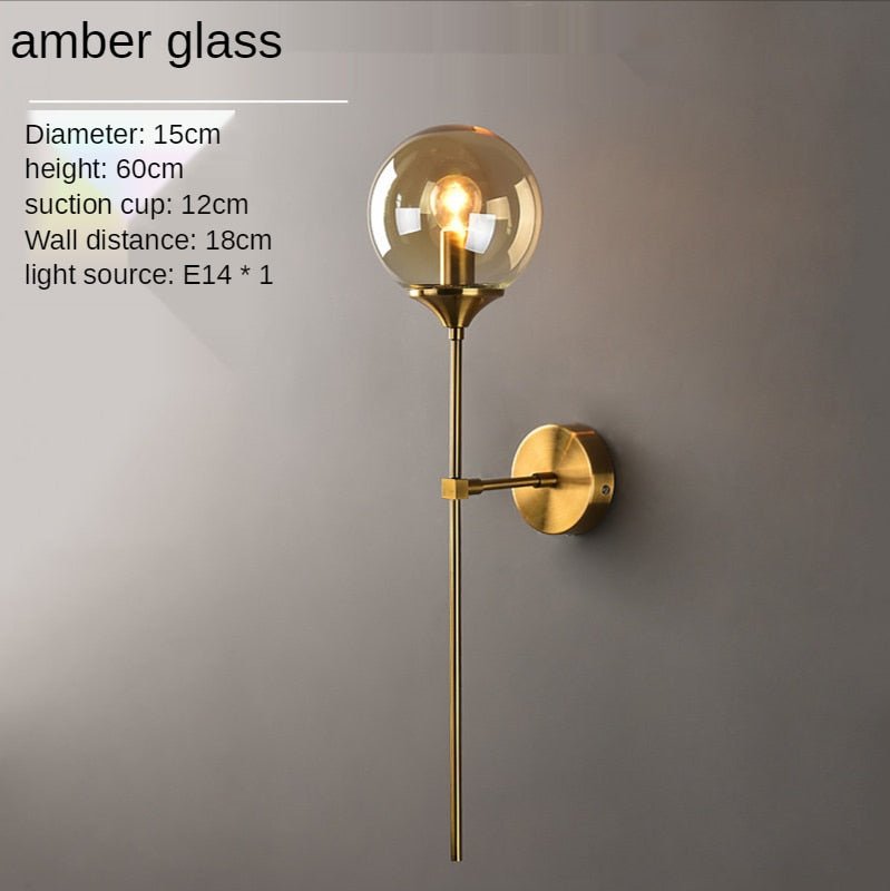Creative Gold Glass Ball Wall Lamp - Querencian