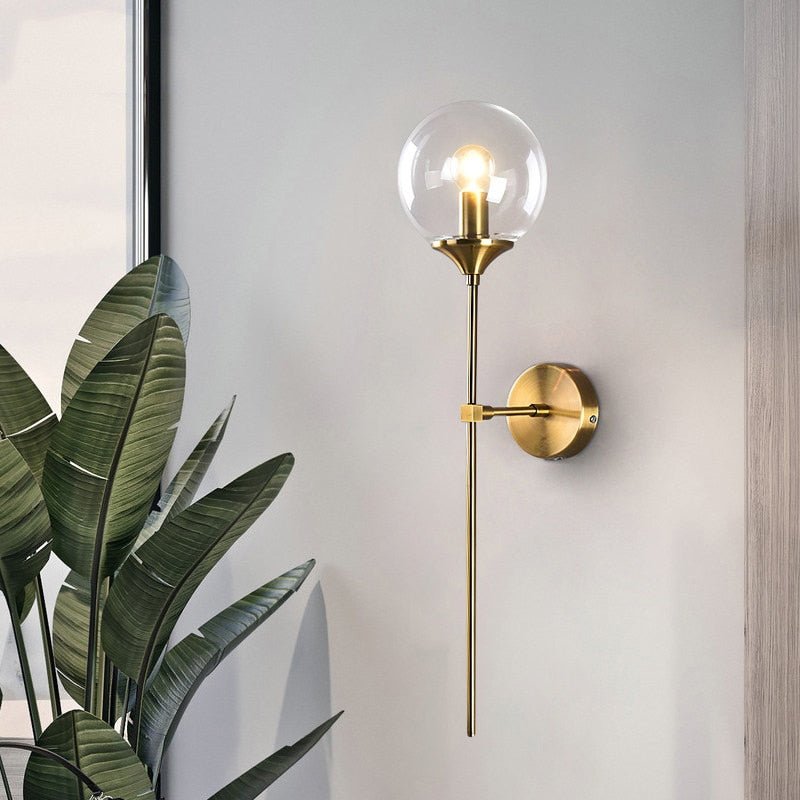 Creative Gold Glass Ball Wall Lamp - Querencian
