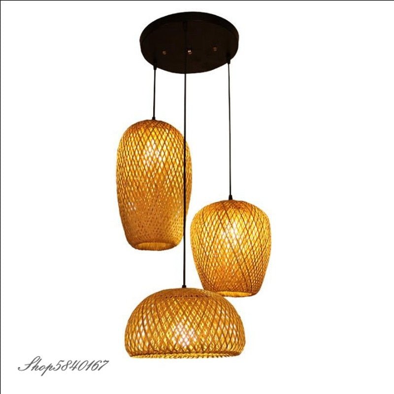 E27 Handmake Chinese Bamboo Loft Pendant Light - Querencian