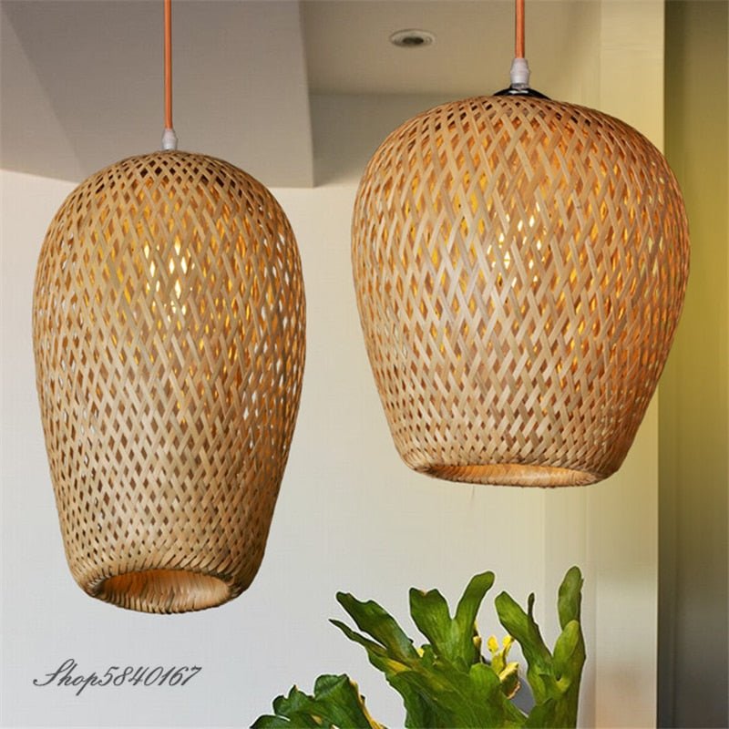 E27 Handmake Chinese Bamboo Loft Pendant Light - Querencian