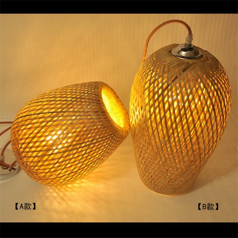 E27 Handmake Chinese Bamboo Loft Pendant Light - Querencian
