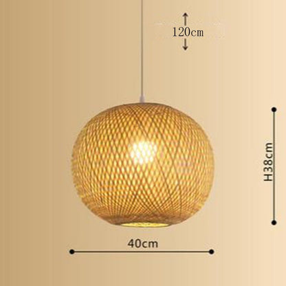 E27 Handmake Chinese Bamboo Loft Pendant Light - Querencian