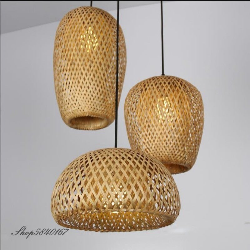 E27 Handmake Chinese Bamboo Loft Pendant Light - Querencian