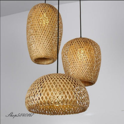 E27 Handmake Chinese Bamboo Loft Pendant Light - Querencian