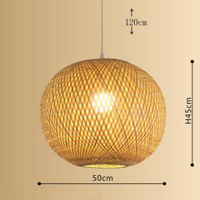 E27 Handmake Chinese Bamboo Loft Pendant Light - Querencian