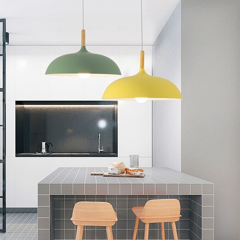 E27 Modern LED Iron Oak Pendant Lights - Querencian