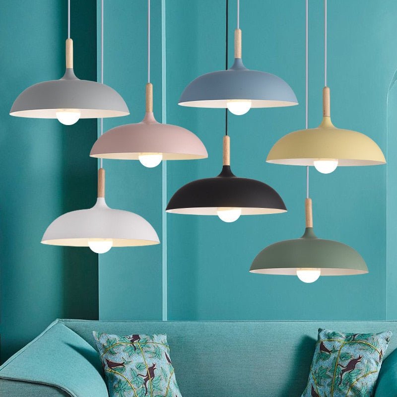 E27 Modern LED Iron Oak Pendant Lights - Querencian