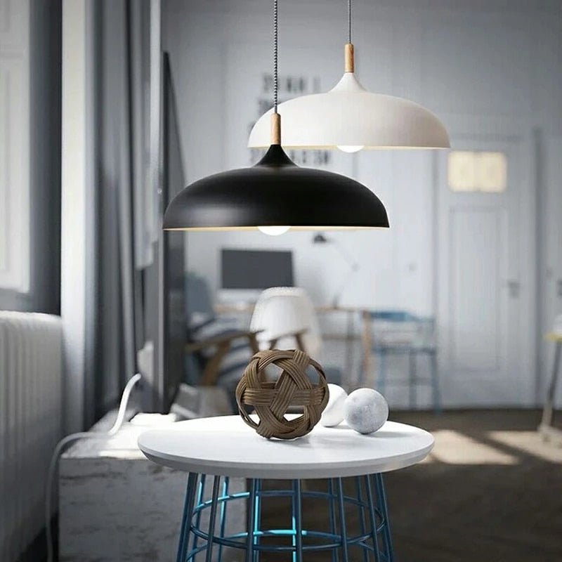 E27 Modern LED Iron Oak Pendant Lights - Querencian