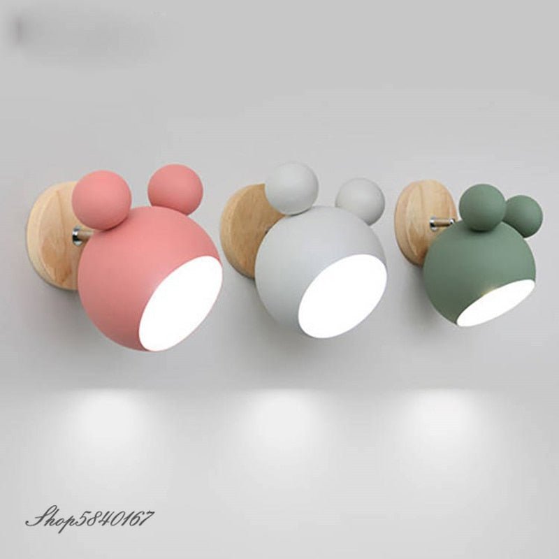 E27 Nordic Aluminum Mickey Sconce Wall Light - Querencian