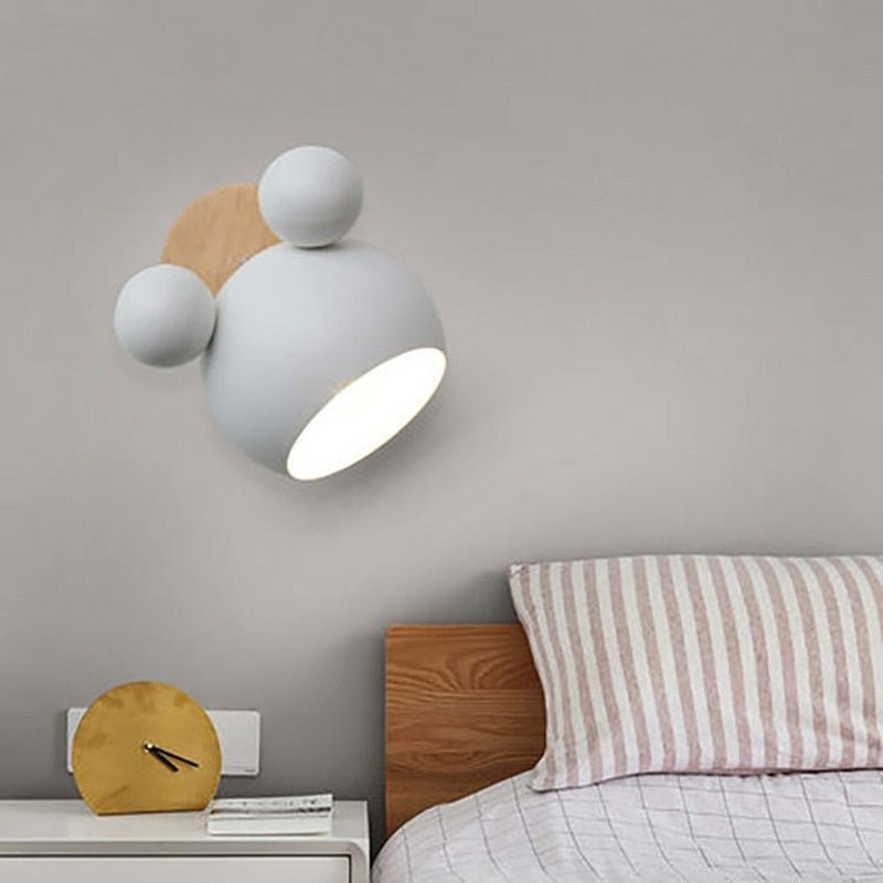 E27 Nordic Aluminum Mickey Sconce Wall Light - Querencian