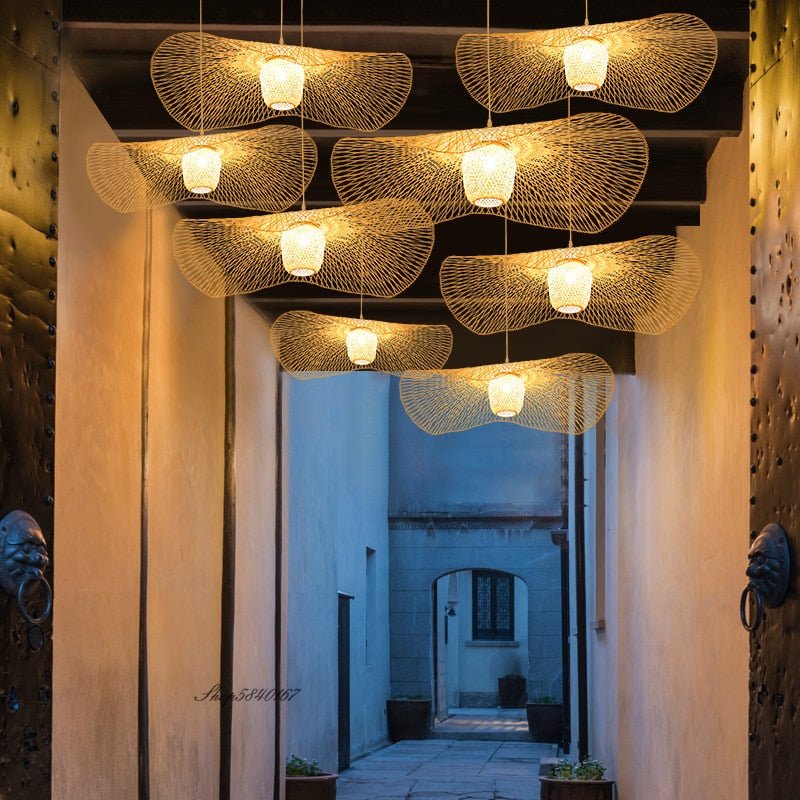 E27 Suspension Chinese Style Bamboo Pendant Lights - Querencian