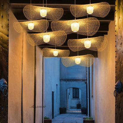 E27 Suspension Chinese Style Bamboo Pendant Lights - Querencian