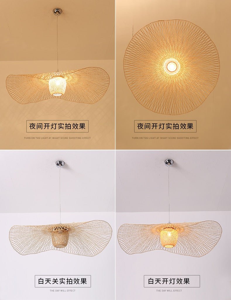 E27 Suspension Chinese Style Bamboo Pendant Lights - Querencian