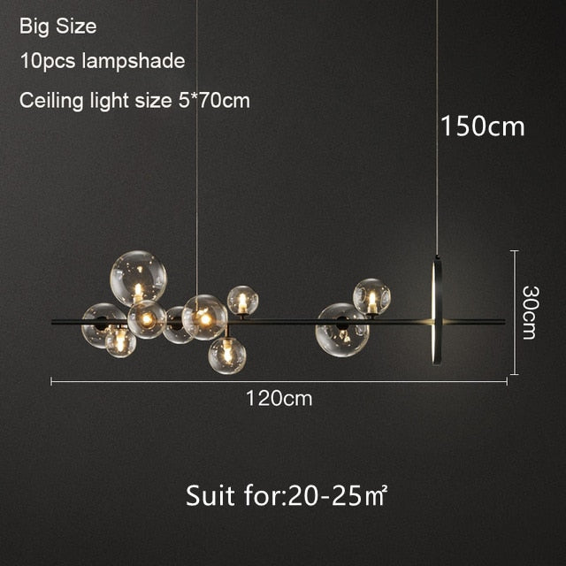 Glass Ball Chandelier Bubble Home Decoration Maison - Querencian