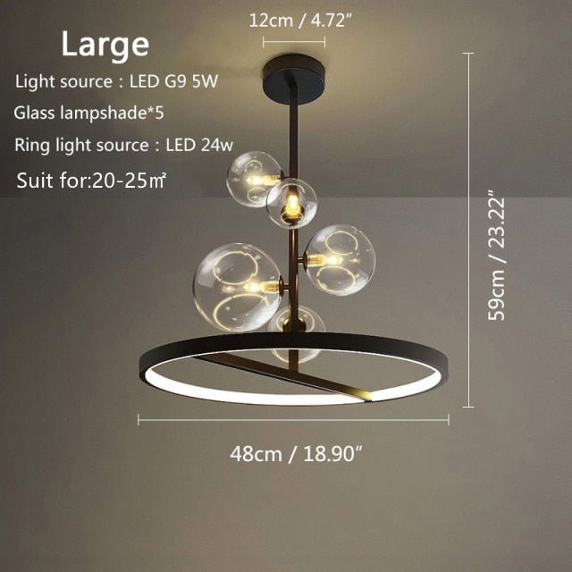 Glass Ball Chandelier Bubble Home Decoration Maison - Querencian