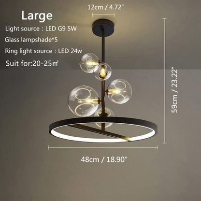 Glass Ball Chandelier Bubble Home Decoration Maison - Querencian