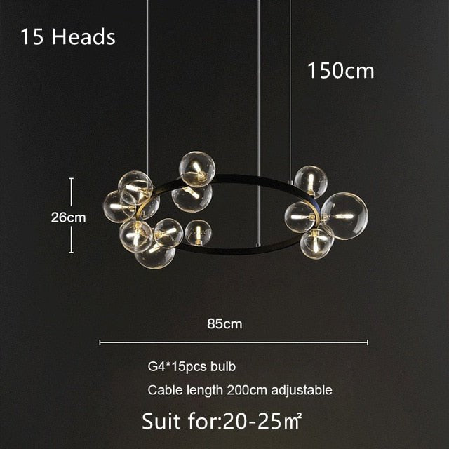 Glass Ball Chandelier Bubble Home Decoration Maison - Querencian