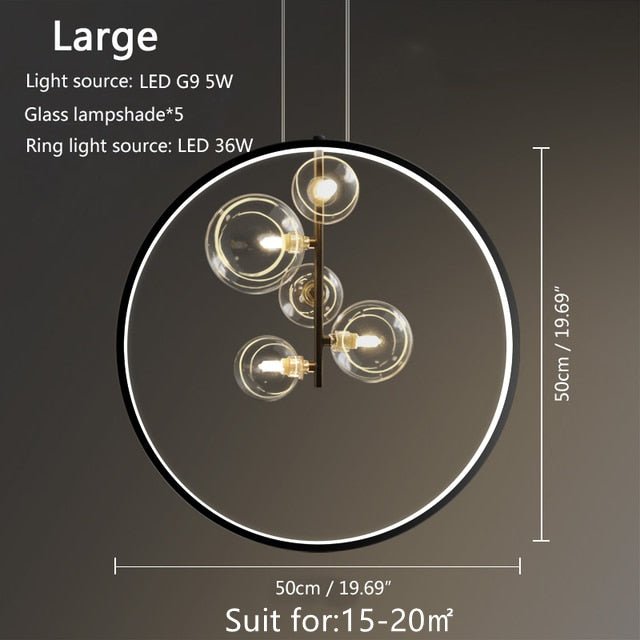 Glass Ball Chandelier Bubble Home Decoration Maison - Querencian
